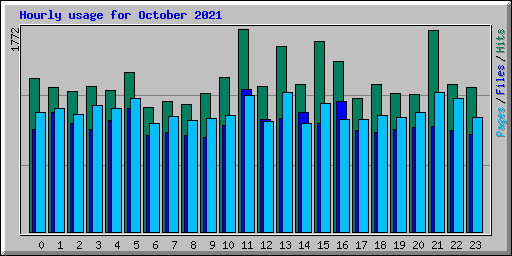 Hourly usage for October 2021