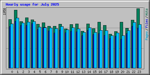 Hourly usage for July 2025